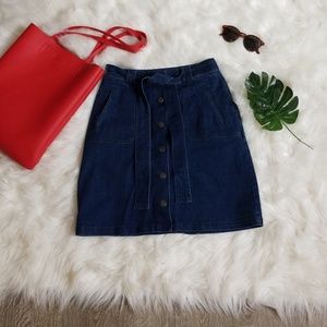 Knee Length Denim Skirt